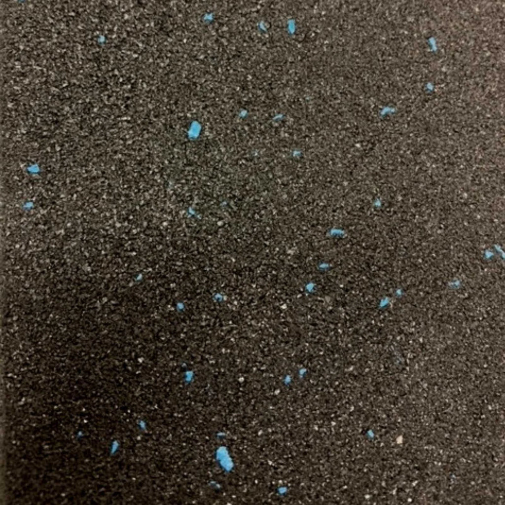 Rubber Gym Floor Tiles | 10mm Heavy Duty Fine Rubber Crumb Gym Mat | Blue Fleck