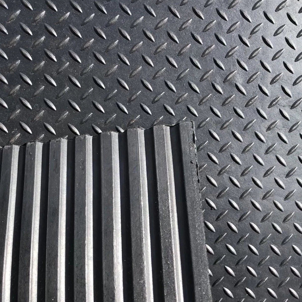 Rubber Floor Gym mats 12mmx6ft x 4ft Checker Top Design Special Price