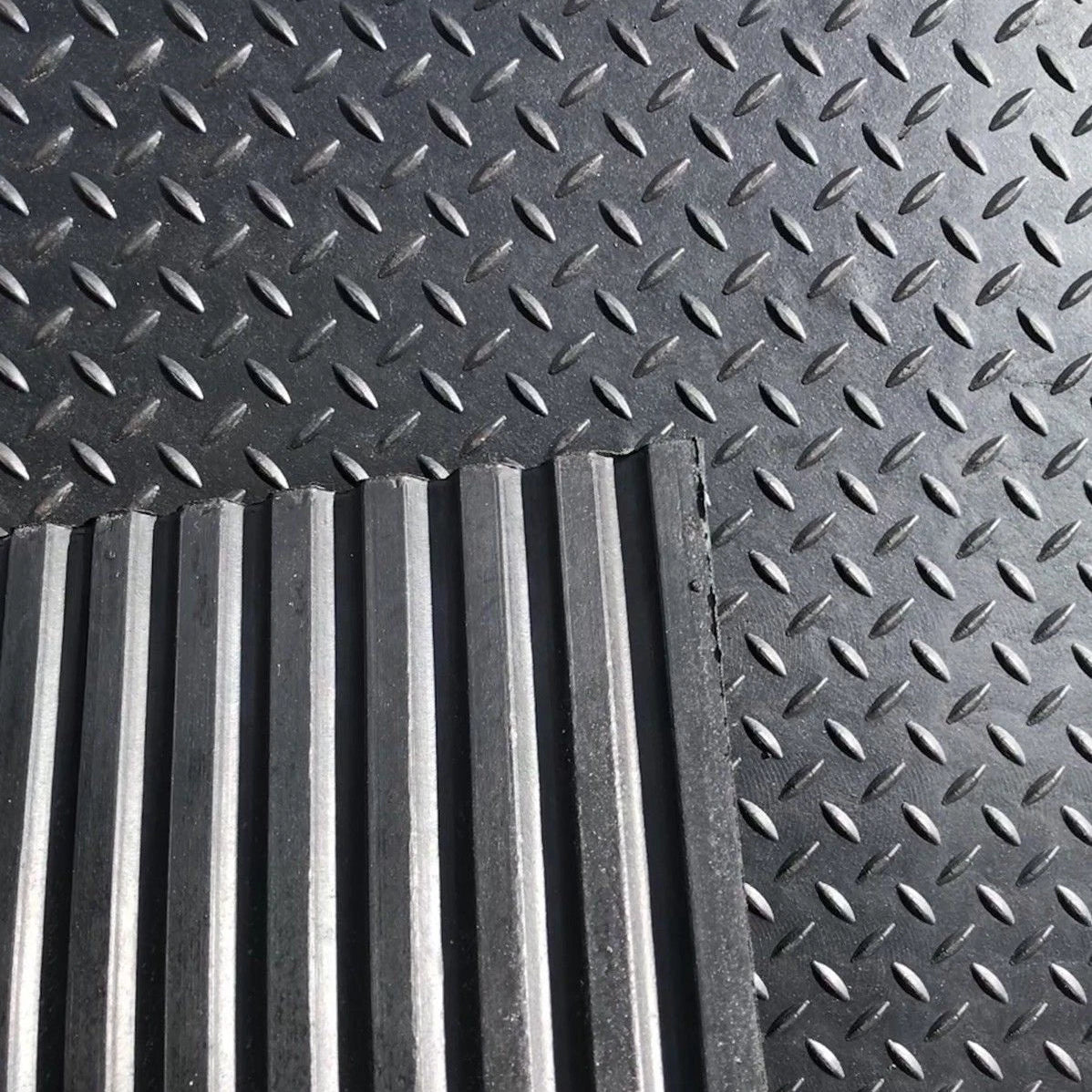 Rubber Floor Gym mats 12mmx6ft x 4ft Checker Top Design Special Price