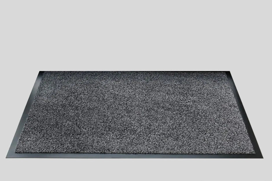 "Black & White Cotton Entrance Mat – PVC Backed" for Office and Home