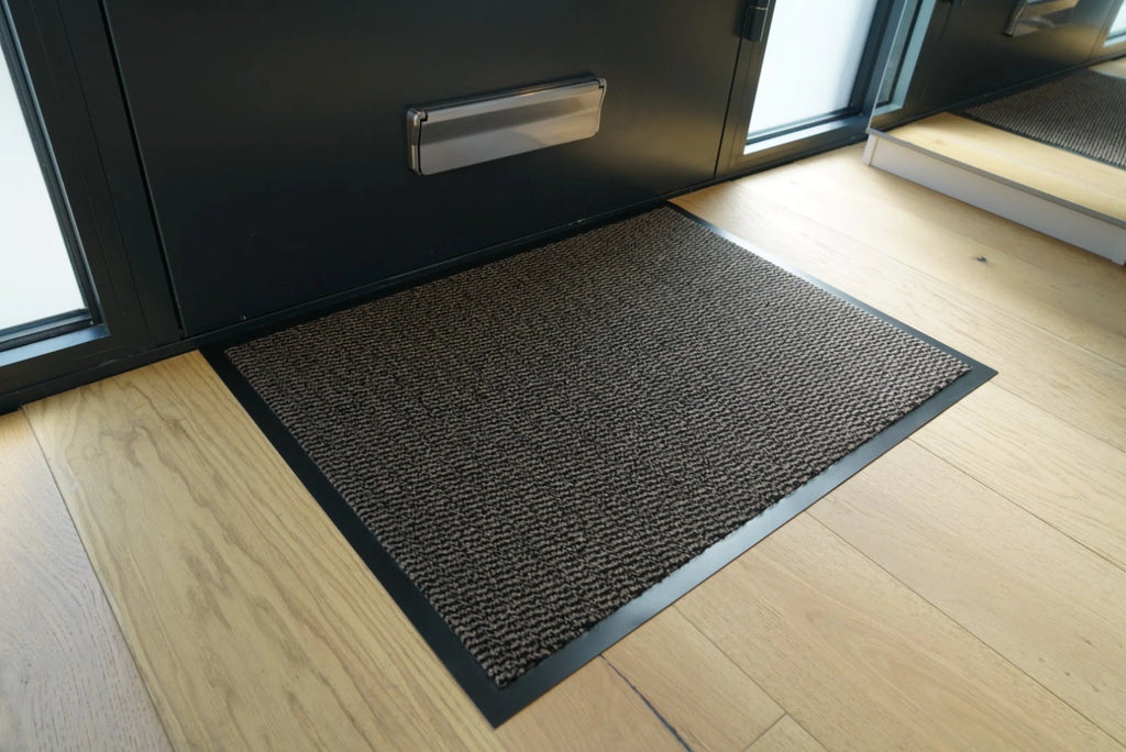 Non Slip Heavy Duty Dirt Rubber Edged PVC Barrier Door Entrance Mats - Brown