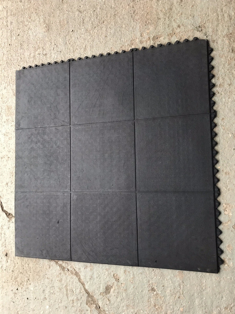 GYM RUBBER FLOOR INTERLOCKING -EXERCISE MAT 3x3ft (90x90cm)16 mm Plain Design