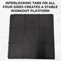 Rubber Gym Floor Tiles | 3 Mat Pack Of Heavy Duty 14mm Interlocking 900 x 900mm