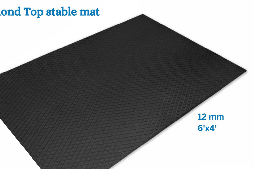 Rubber Stable Gym Mat Diamond Top 12mm x 6'x4' Special Price
