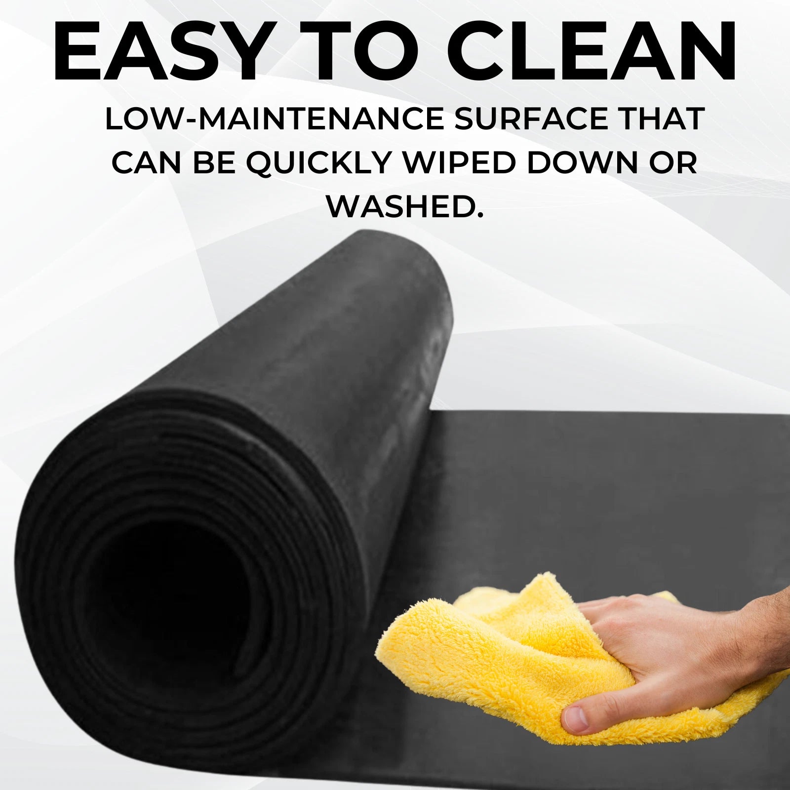 Smooth Rubber Roll Flooring Matting - 5mm Thick - 1.5m Wide - Up To 15M Length