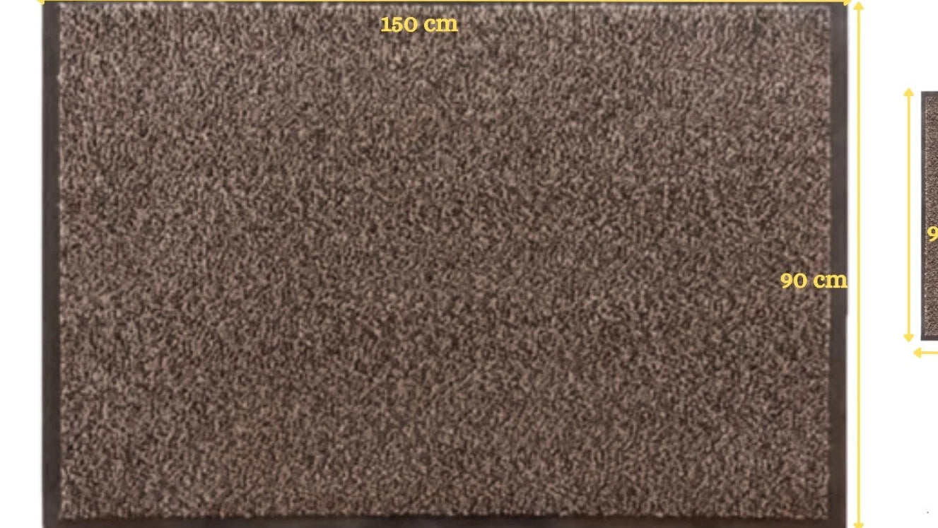 PVC backed Fiesta Tuffed cut pile Carpet Door mats Brown and black