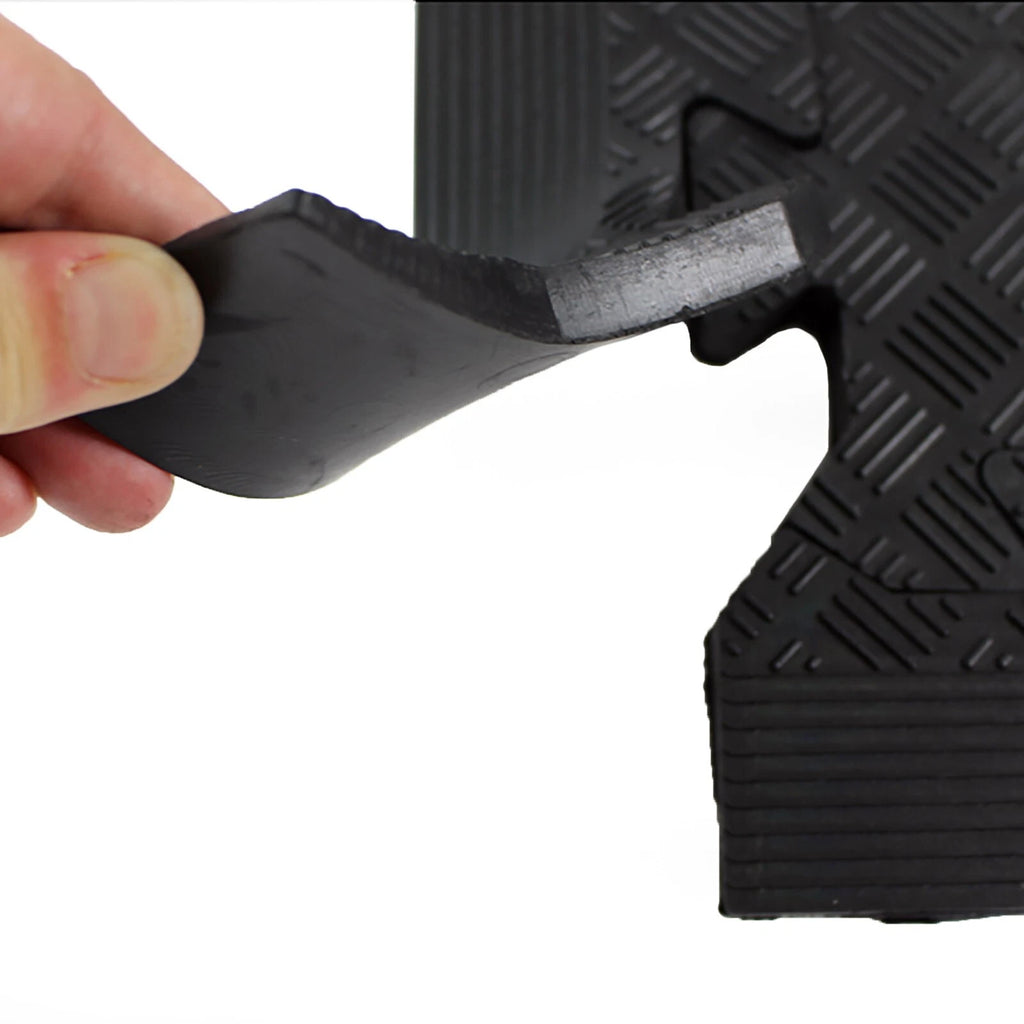 Heavy Duty Rubber Gym Mats Garage Flooring Tiles Commercial Interlocking 4pcs