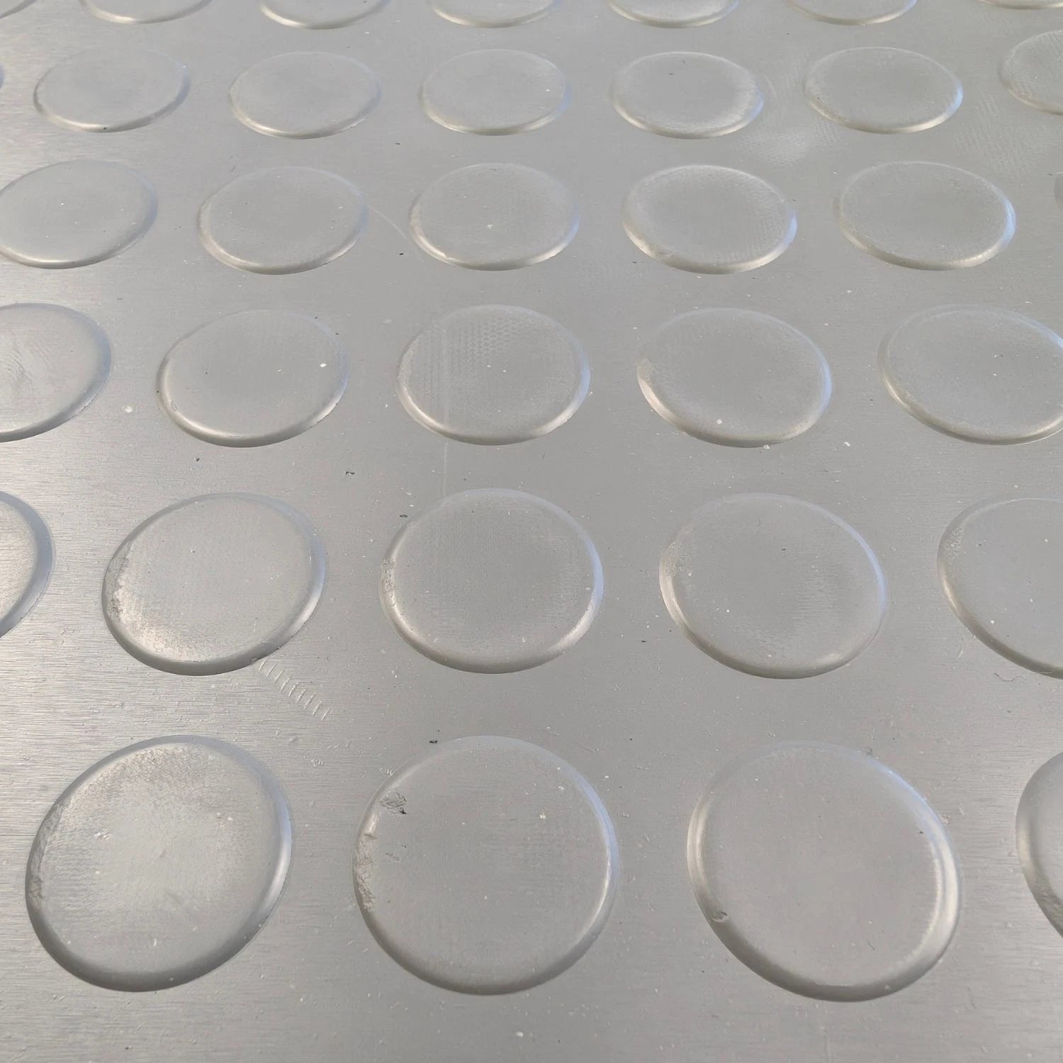 Grey Rubber Flooring Matting Roll - 3mm Thick - Coin Pattern