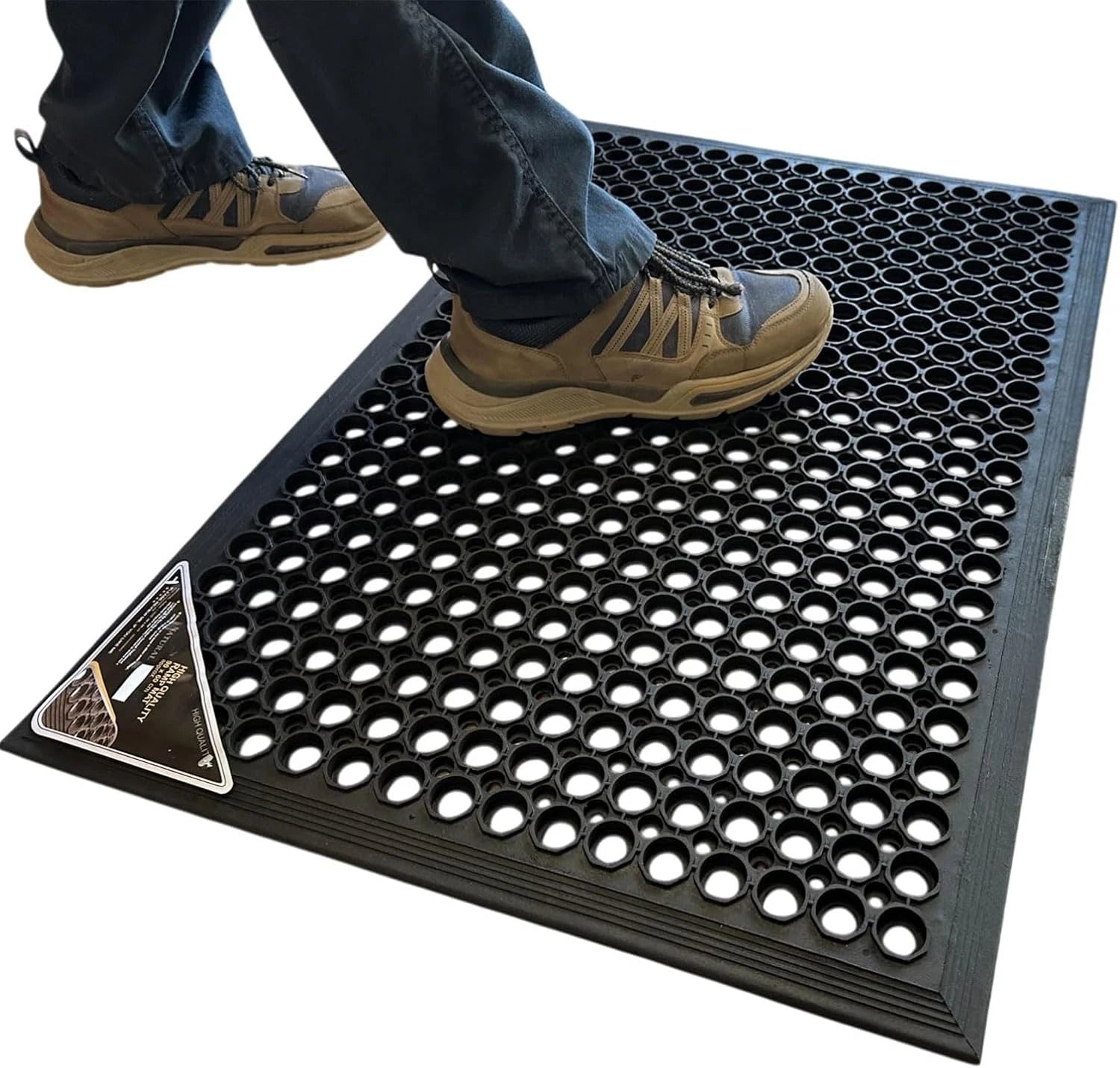 Commercial Rubber Mat Anti-Fatigue Non-Slip Drainage Floor Mat for Outdoor Use