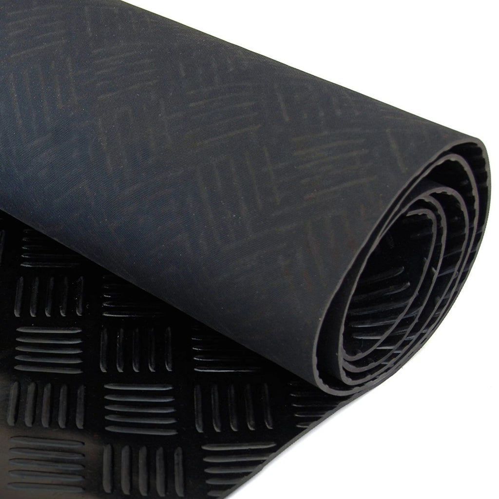 5 Bar Checker Patterned Rubber Flooring Matting for Garage, Van or Car Roll Mat