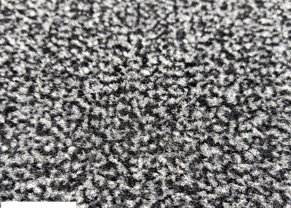 PVC backed Fiesta Tuffed cut pile Carpet Door mats Grey and black