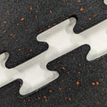 Rubber Gym Floor Interlocking Mats 1M x 1M 10mm / 15mm / 20mm Thick Orange Fleck
