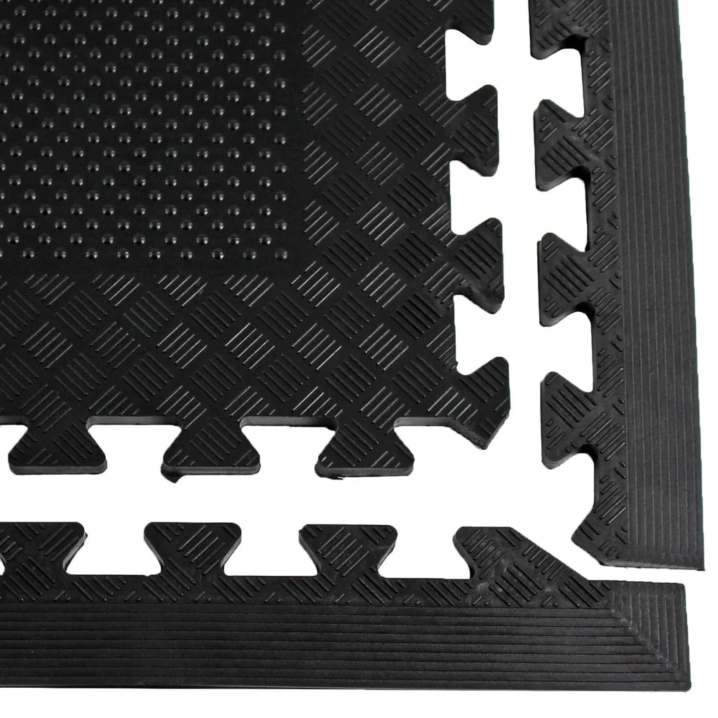 Heavy Duty Rubber Gym Mats Garage Flooring Tiles Commercial Interlocking 4pcs