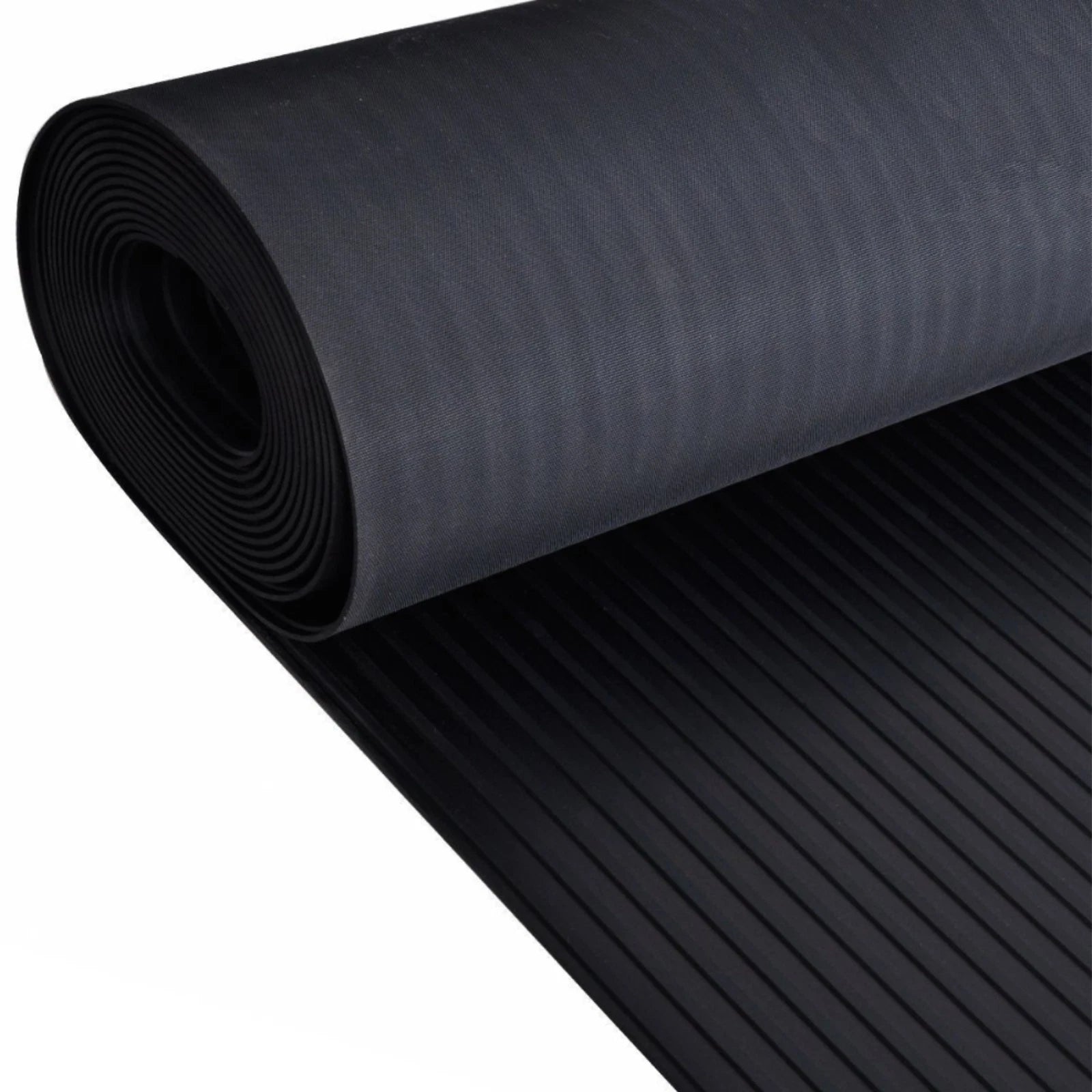 Wide Ribbed Rubber Roll Flooring Matting -3mm Thick -2m Wide -Up to 15m Length
