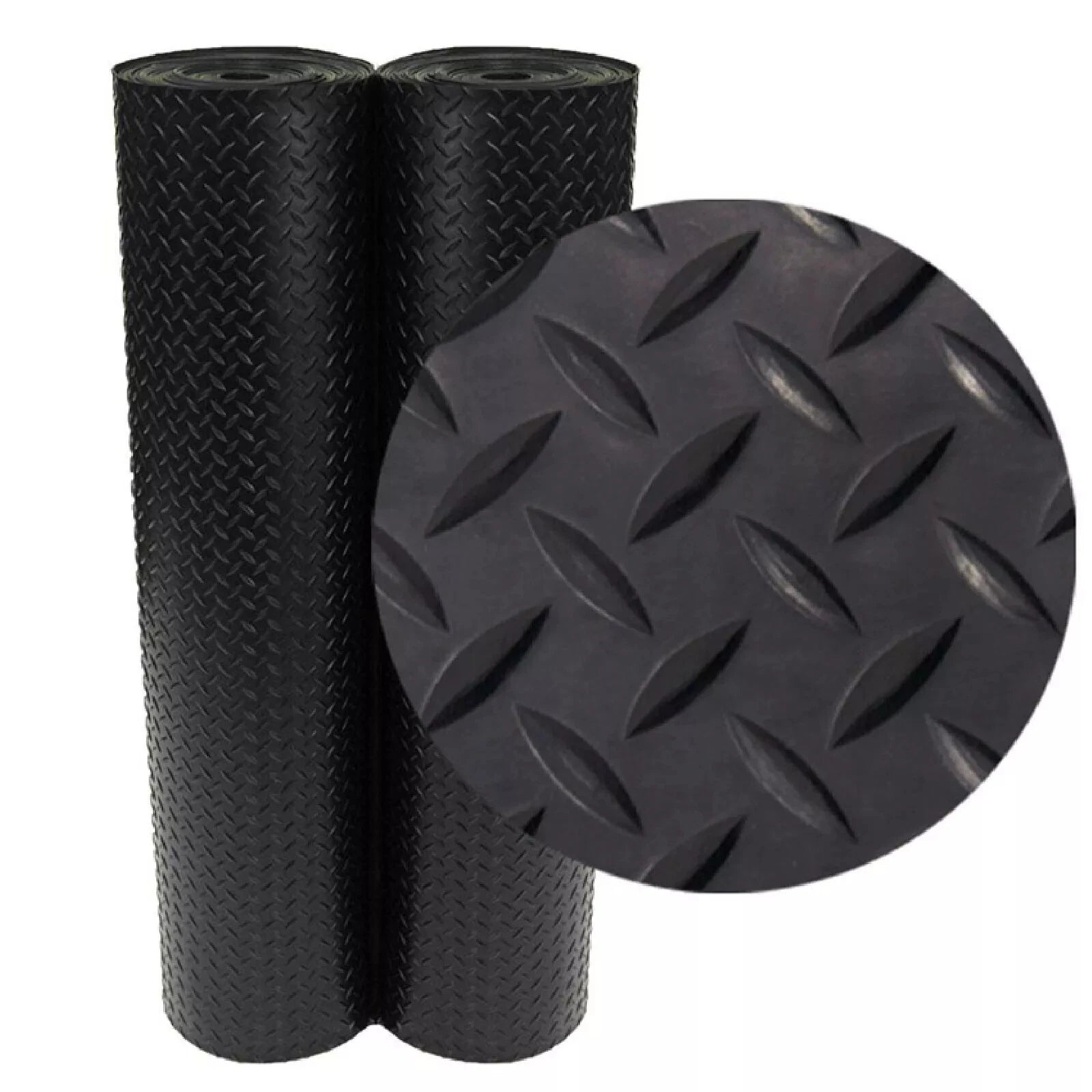 Rubber Flooring Matting Diamond Roll Heavy-Duty Non-Slip Garage Van Shed Car