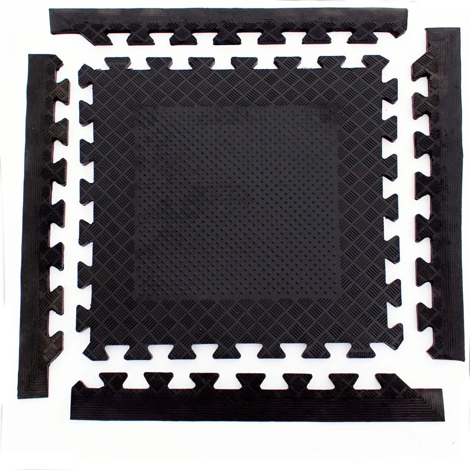 Heavy Duty Rubber Gym Mats Garage Flooring Tiles Commercial Interlocking 4pcs