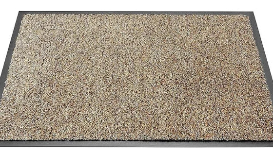 Brown & White Cotton Entrance Mat – PVC Backed for Office and Home