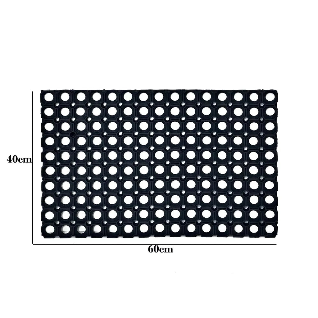 Black Hollow Mat Outdoor None Slip Entrance Rubber Anti Fatigue Dirt Catcher