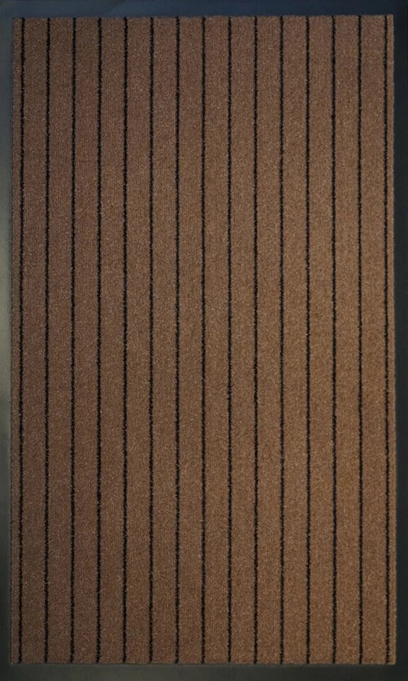 Non Slip Heavy Duty Rubber Edged PVC Striped Design Coloured Door Entrance Mats