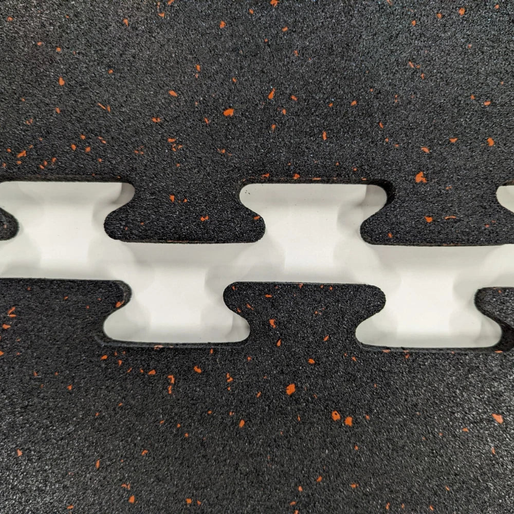 Rubber Gym Floor Interlocking Mats 1M x 1M 10mm / 15mm / 20mm Thick Orange Fleck