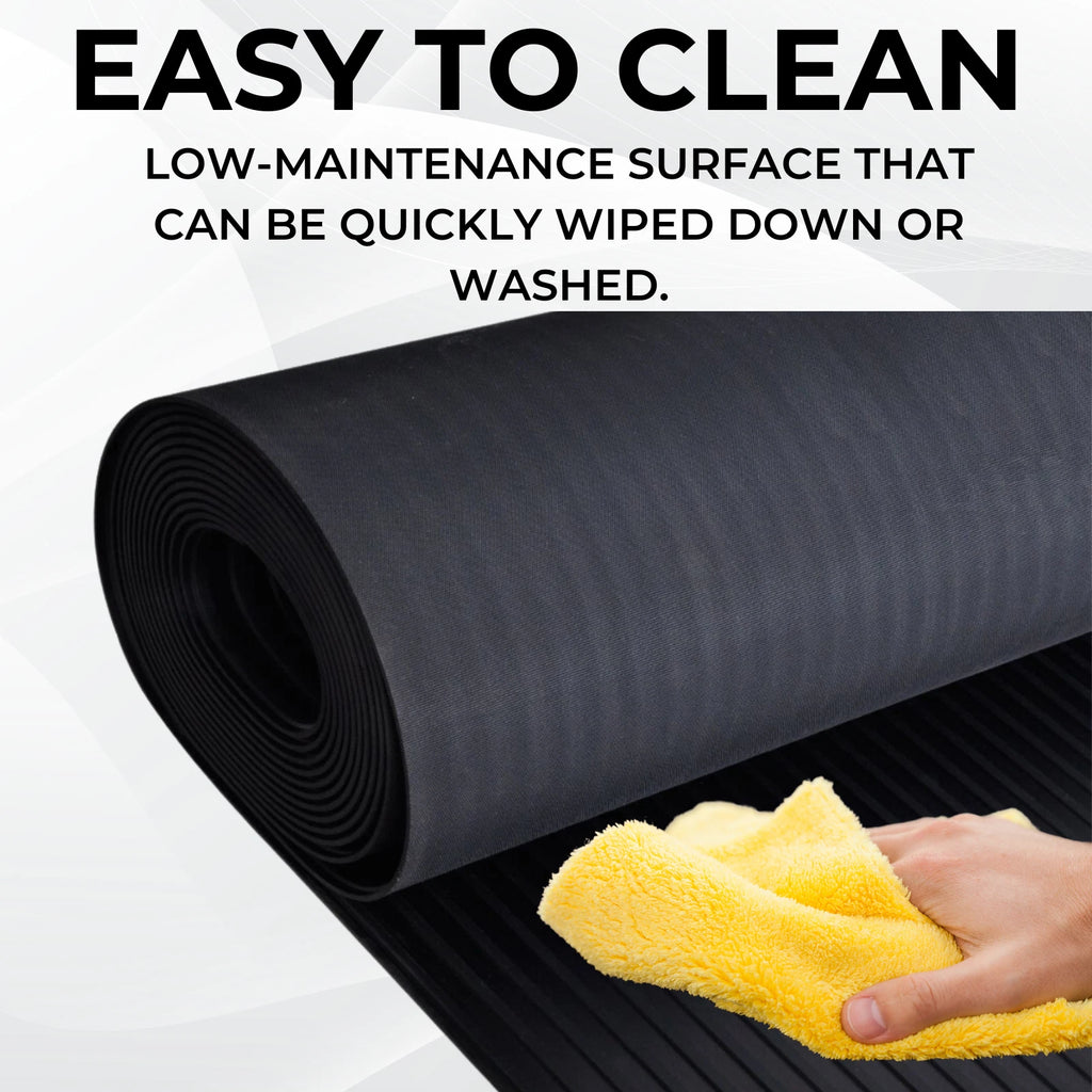 Wide Ribbed Rubber Roll Flooring Matting - 3mm Thickness - 1m Wide - Up to 15m L