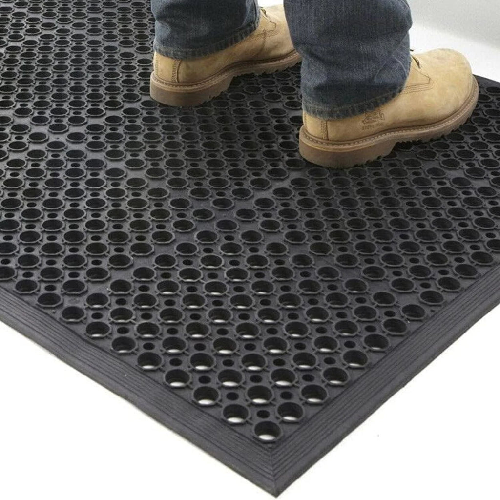 Rubber Door Entrance Mat Safety Non-Slip Anti-Fatigue Heavy Duty - 150cm x 90cm