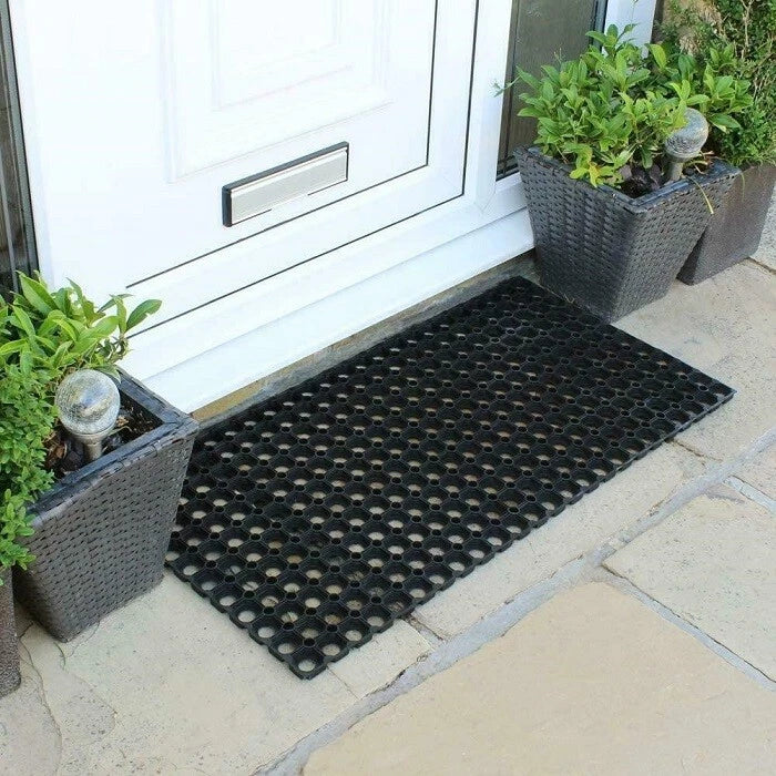 Heavy Duty Door Mat Non Slip Hollow Rubber Doormat Outdoor Anti Fatigue 50x100cm