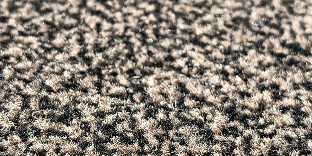 PVC backed Fiesta Tuffed cut pile Carpet Door mats Brown and black