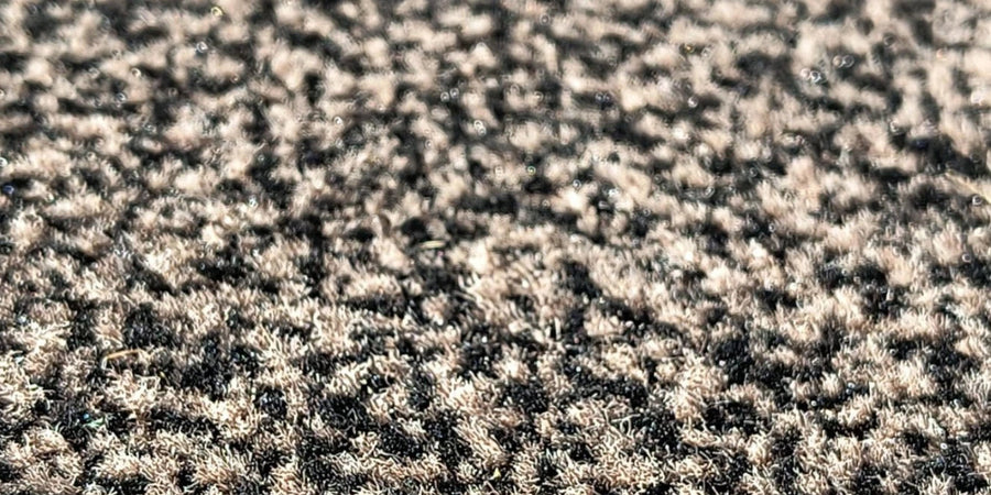 PVC backed Fiesta Tuffed cut pile Carpet Door mats Brown and black