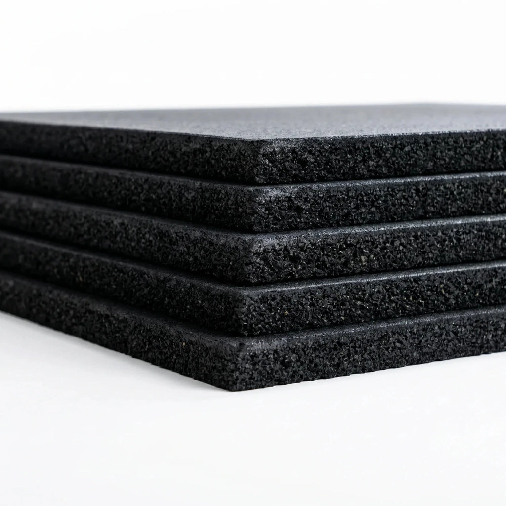 Rubber Gym Home Garage Floor Mat Tiles Flooring Heavy Duty 15mm Thick Black