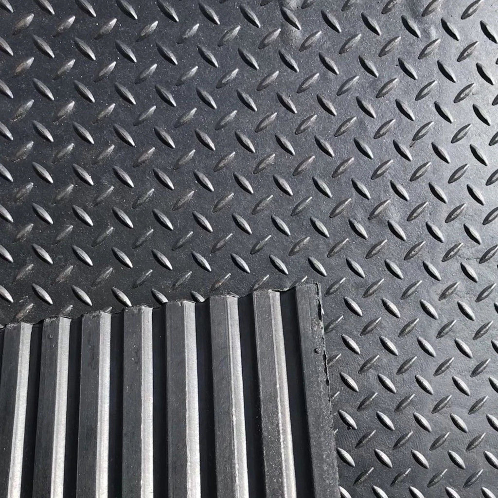 Rubber Floor Gym mats Commercial Flooring 12mm x6f x 4ft Checker Top Design