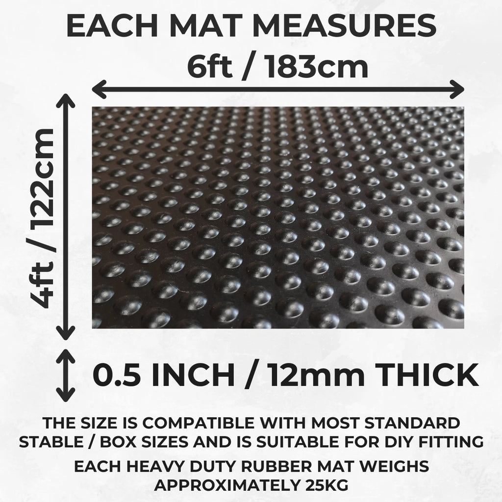 Bubbletop Rubber Stable Floor Matting 6ft x 4ft x 12mm Quality Horse Pony Mats
