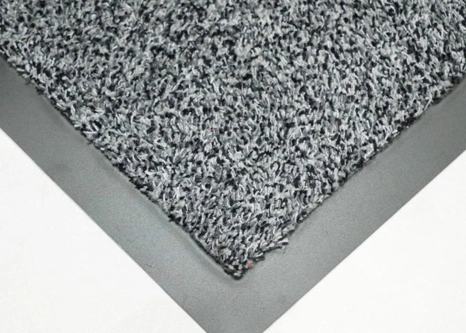 "Black & White Cotton Entrance Mat – PVC Backed" for Office and Home