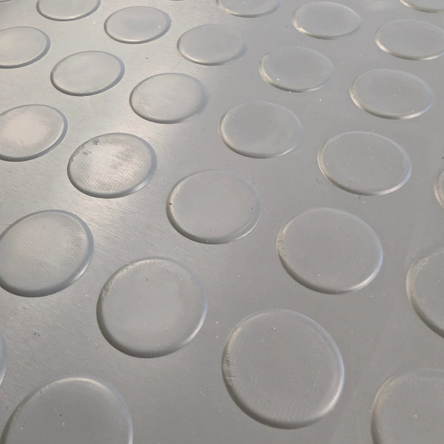 Grey Rubber Flooring Matting Roll - 3mm Thick - Non Slip Coin Pattern