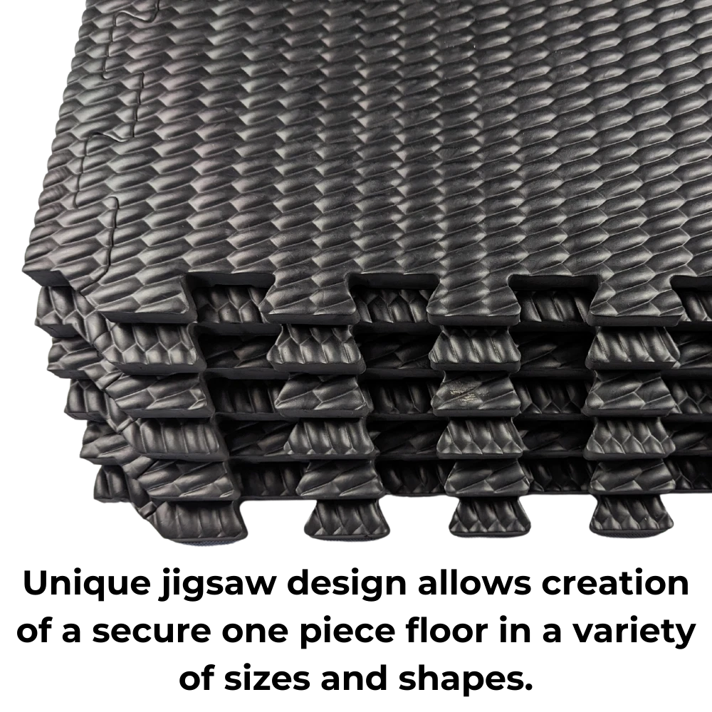 Horse Stable Floor Mats Interlocking EVA Non-Slip Rubber - 6 Piece Jigsaw Design