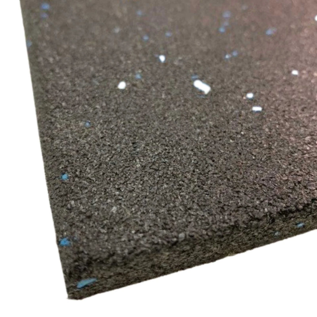 Rubber Gym Floor Tiles | 10mm Heavy Duty Fine Rubber Crumb Gym Mat | Blue Fleck