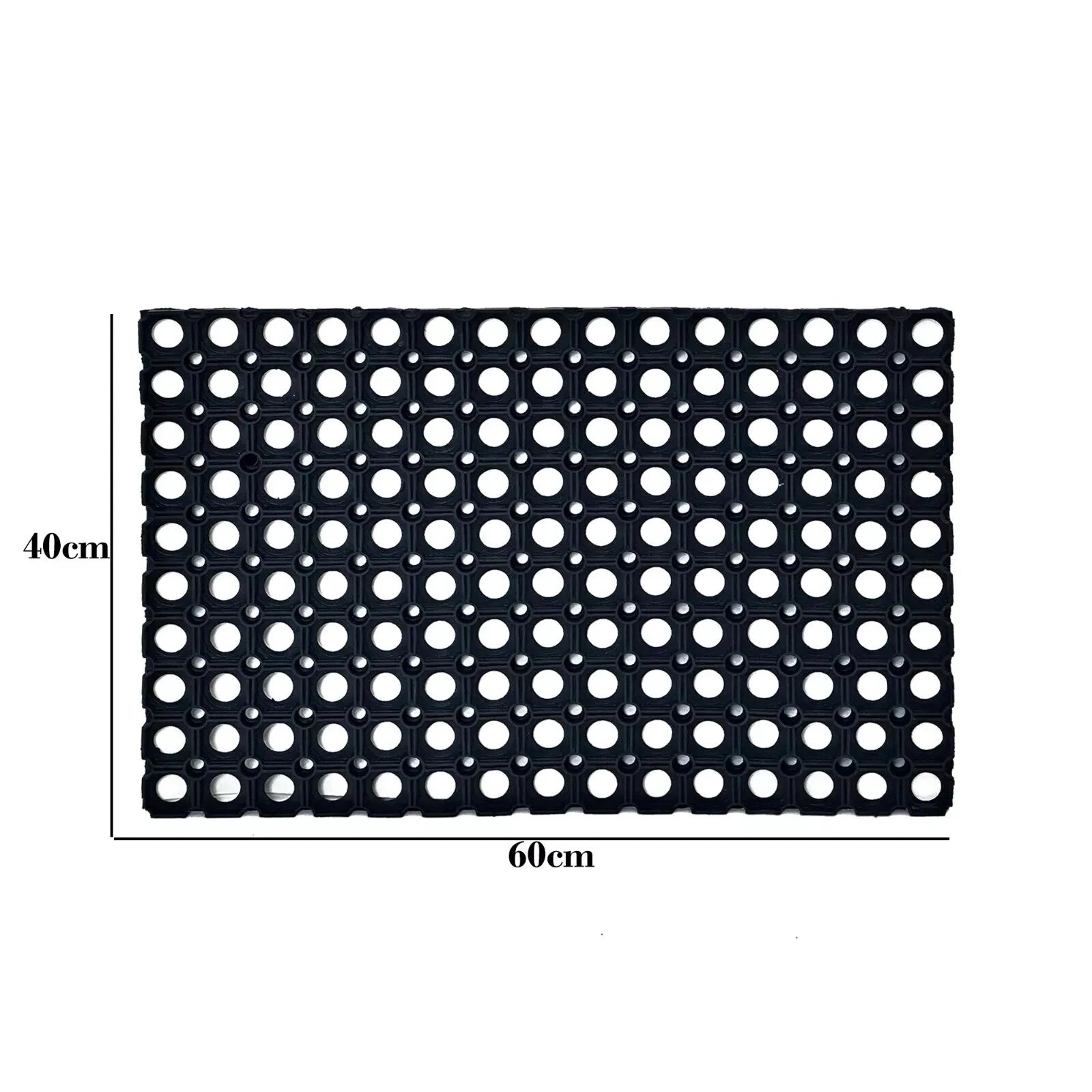 Black Hollow Mat Outdoor None Slip Entrance Rubber Anti Fatigue Dirt Catcher