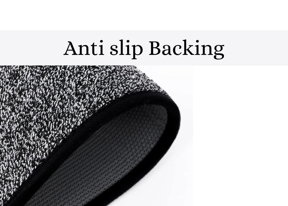 "Black & White Cotton Entrance Mat – PVC Backed" for Office and Home