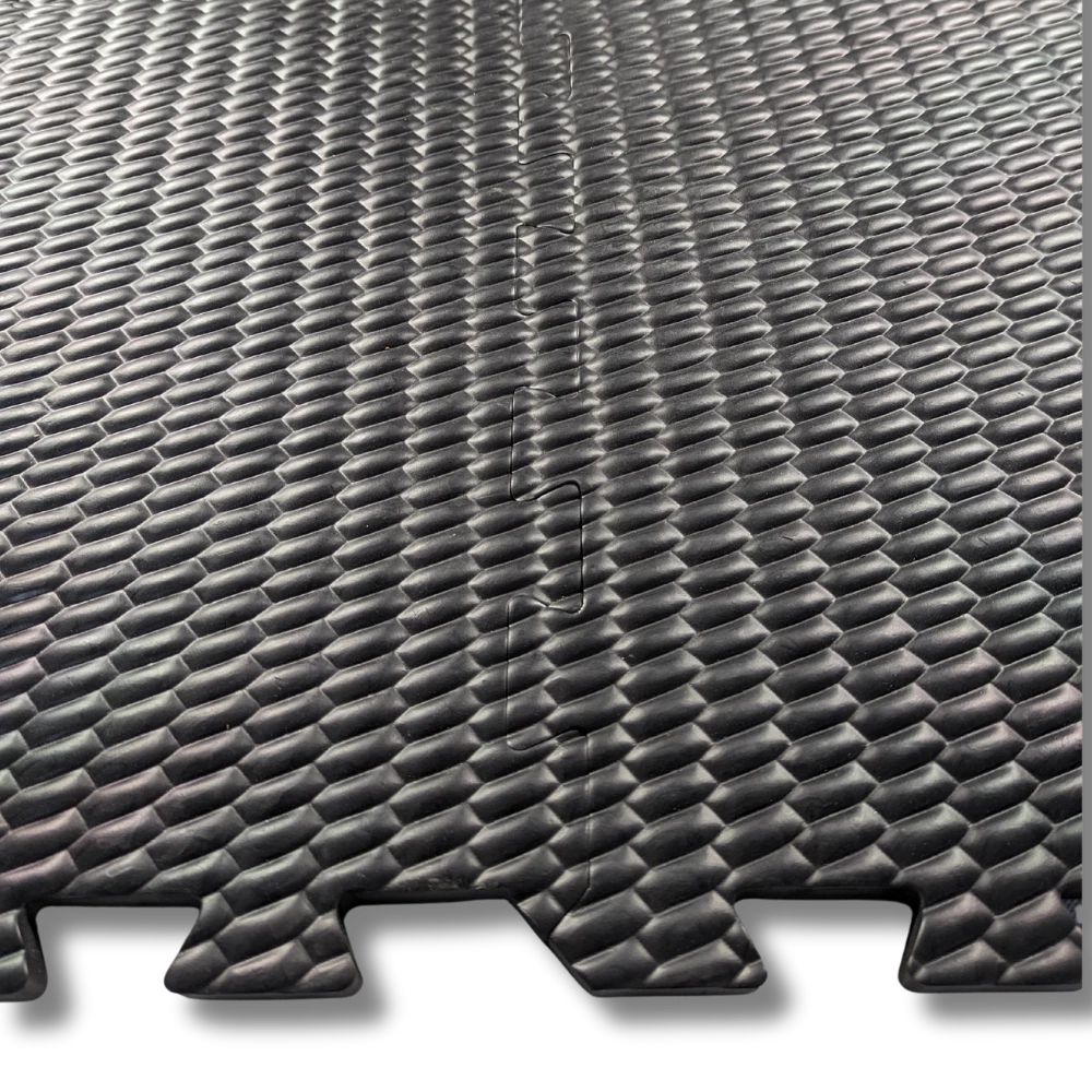 Horse Stable Floor Mats Interlocking EVA Non-Slip Rubber - 6 Piece Jigsaw Design