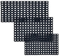 Black Hollow Mat Outdoor None Slip Entrance Rubber Anti Fatigue Dirt Catcher