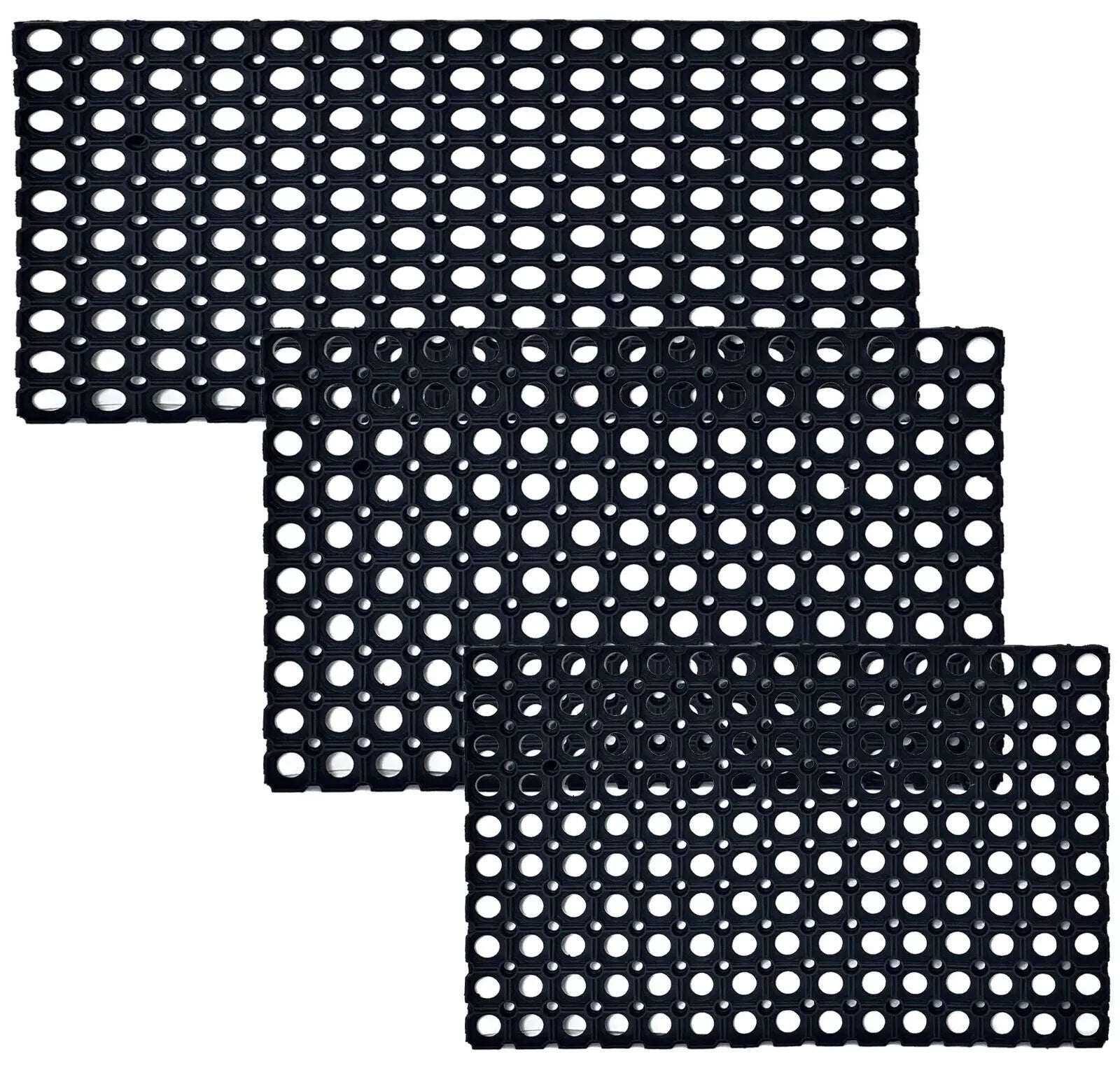 Black Hollow Mat Outdoor None Slip Entrance Rubber Anti Fatigue Dirt Catcher