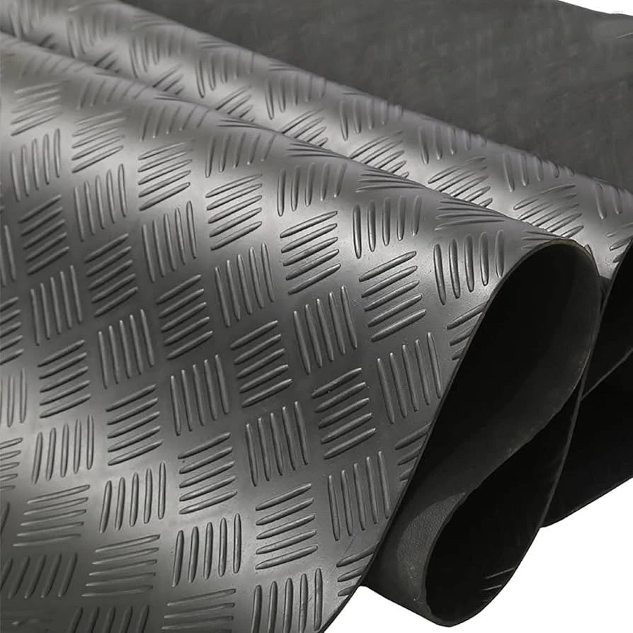 Gym/Garage Rubber Flooring Mat Checker design 2m width up to 10m length