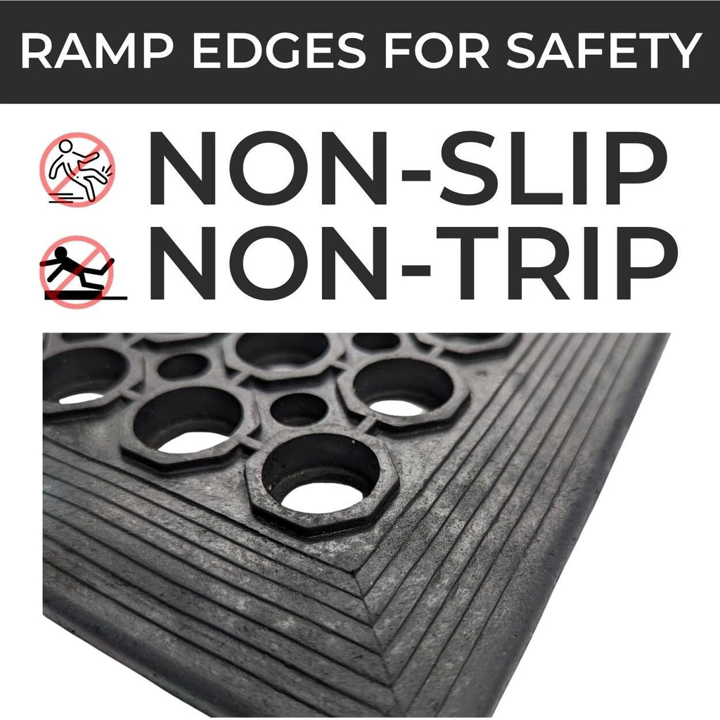 Rubber Door Entrance Mat Safety Non-Slip Anti-Fatigue Heavy Duty - 150cm x 90cm