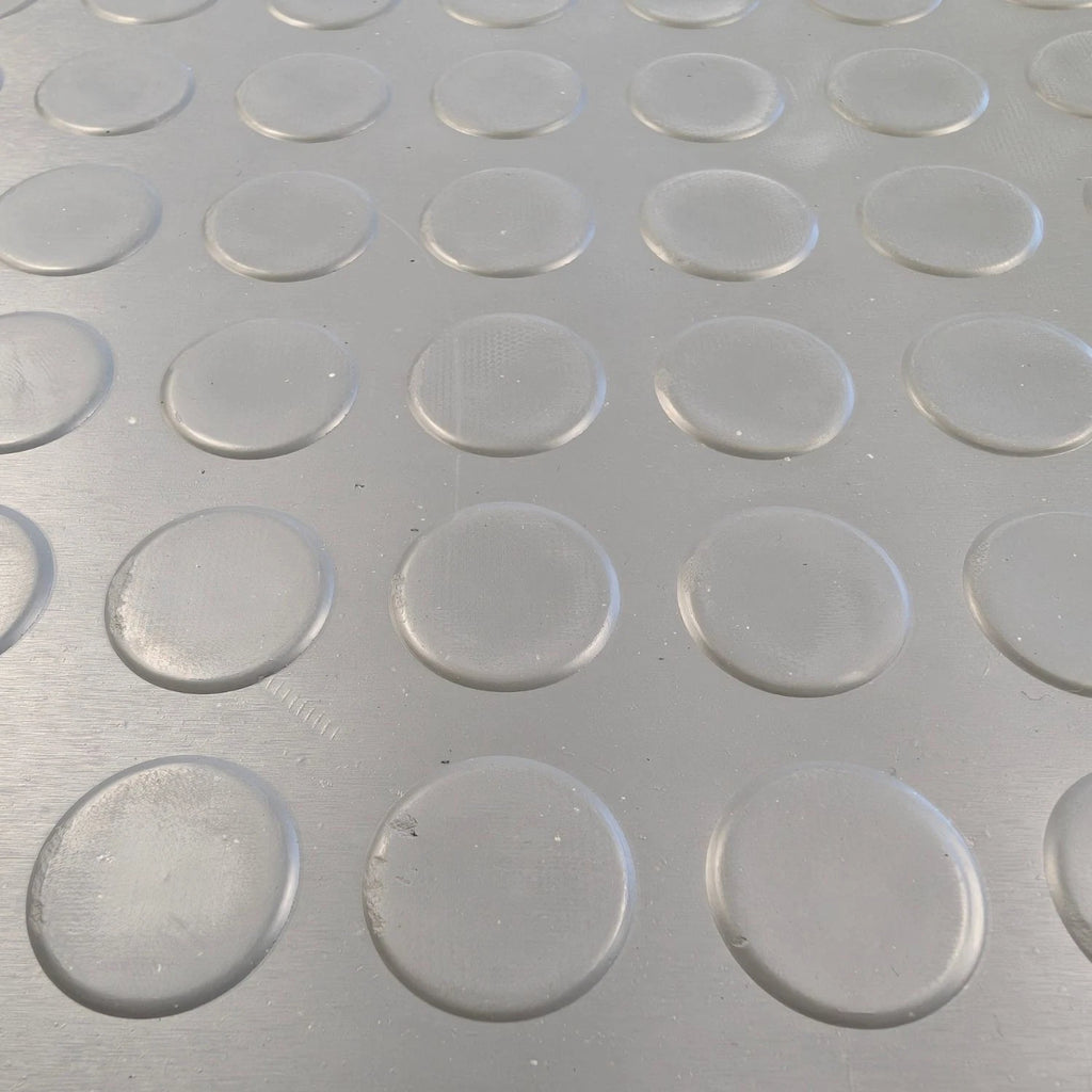 Grey Rubber Flooring Matting Roll - 3mm Thick - Non Slip Coin Pattern