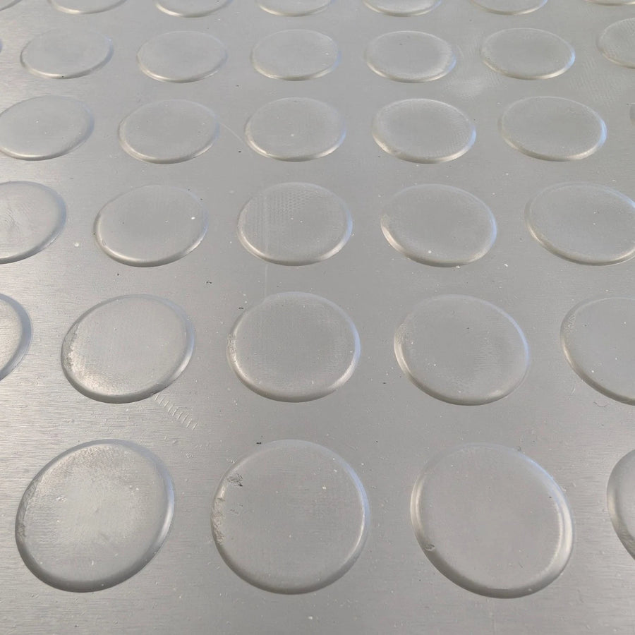 Grey Rubber Flooring Matting Roll - 3mm Thick - Non Slip Coin Pattern