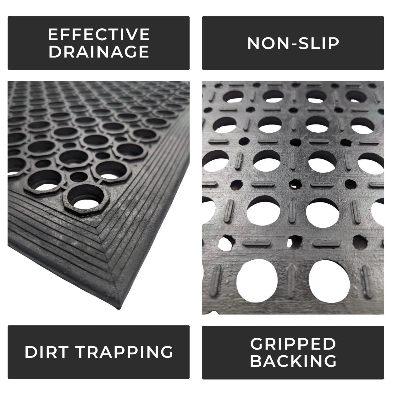 Rubber Door Entrance Mat Safety Non-Slip Anti-Fatigue Heavy Duty - 150cm x 90cm